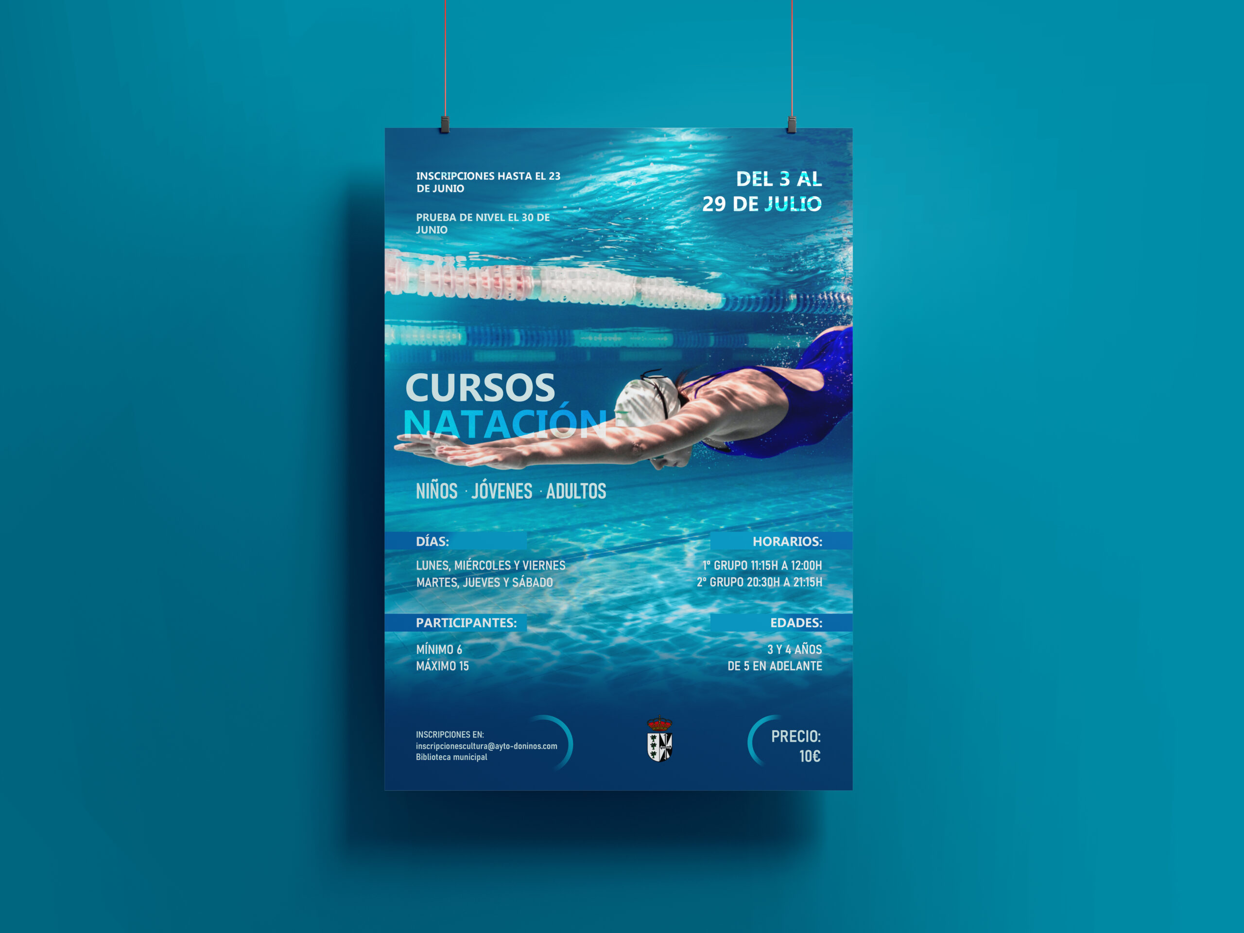 Cartel cursos de natación